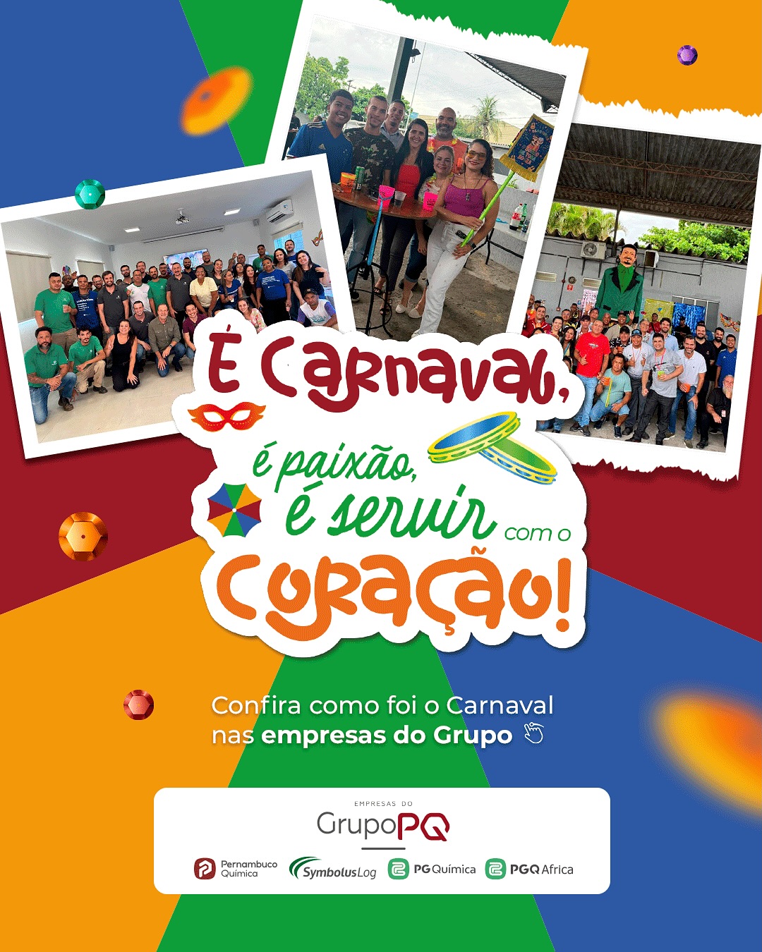 O Bloquinho do Grupo PQ trouxe uma tarde animada, cheia de integração e espírito de equipe nas empresas. Nosso time se refrescou com picolé, brindou junto e curtiu ao som de uma orquestra de frevo. Este ano, contamos também com a presença especial de um Boneco Gigante de Olinda, trazendo ainda mais tradição e simbolismo para a nossa festa. Que venham mais momentos assim, fortalecendo a parceria e a conexão entre todos! #GrupoPQ