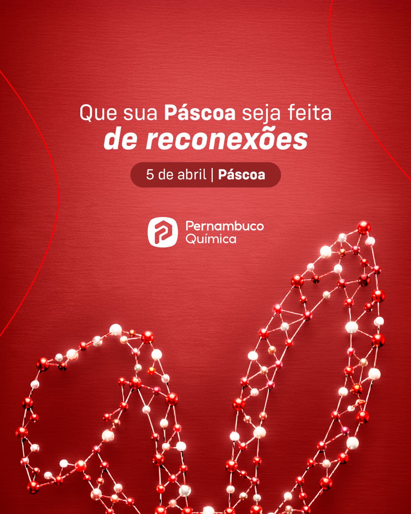A Páscoa representa renovação, reconexão e novos ciclos. Que este seja um momento para reafirmar valores, renovar ideias e continuar construindo o futuro juntos. Feliz Páscoa! Pernambuco Química, compostos por compromisso e qualidade. #PernambucoQuímica #Páscoa