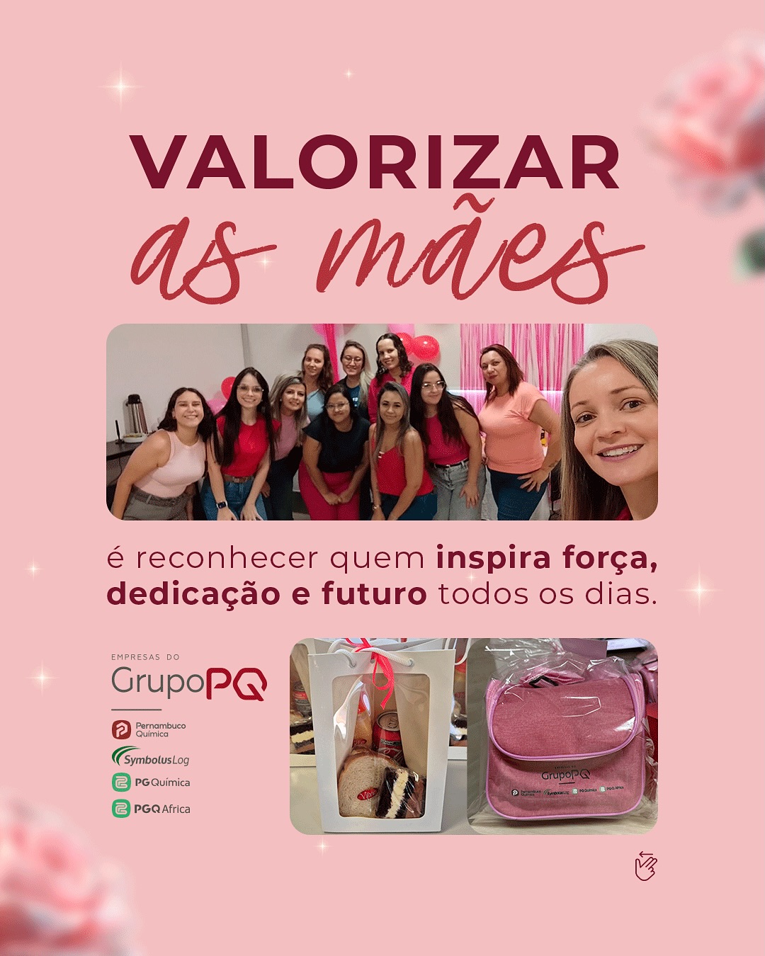 Um momento preparado com carinho para celebrar quem representa cuidado, dedicação e força todos os dias. Em homenagem ao Dia das Mães, realizamos uma ação especial para todas que fazem parte do GrupoPQ, com entrega de brindes, um momento de confraternização e uma breve reflexão sobre a importância das mães e do autocuidado no nosso dia a dia. #GrupoPQ
