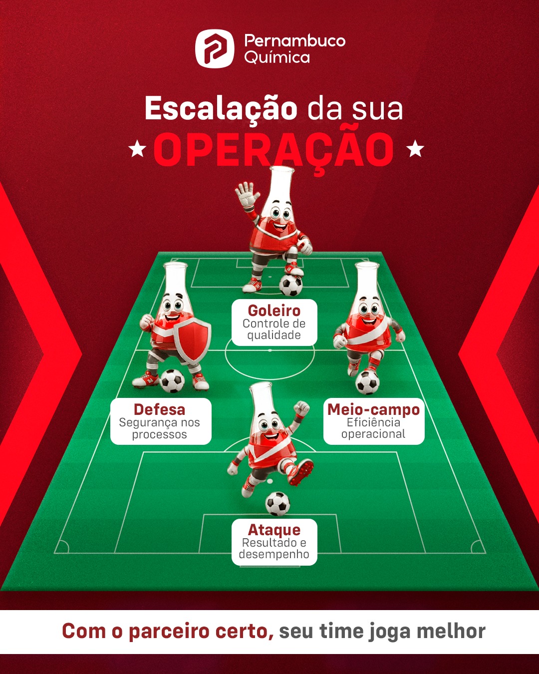 Assim como em um time, cada etapa tem um papel importante para garantir o resultado final, desde o controle até a execução e quando todos os elementos estão alinhados, o desempenho aparece com mais consistência e segurança. A Pernambuco Química atua como parceira nesse processo, contribuindo para que sua operação funcione como um time bem organizado. Pernambuco Química, compostos por compromisso e qualidade. #PernambucoQuímica